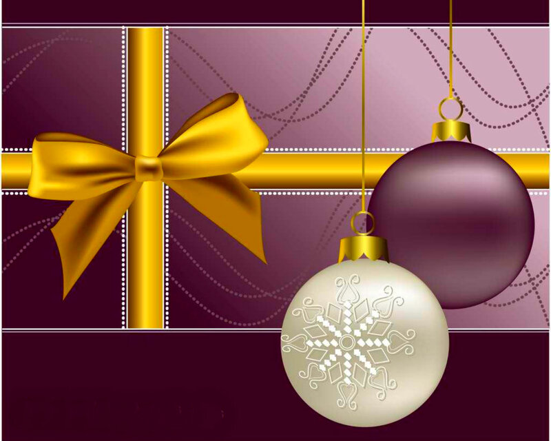 Christmas Ornaments and Gift — Purple