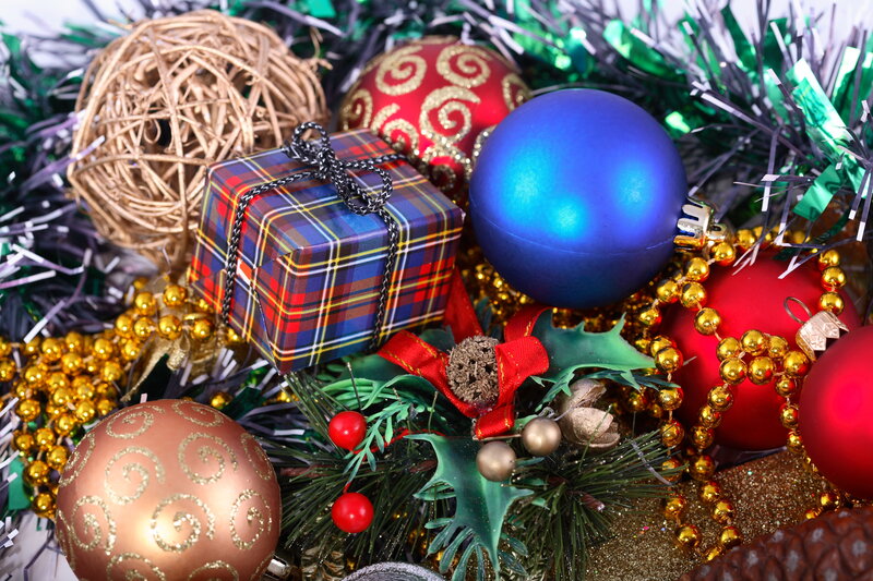 Christmas Ornaments and Gift — Red, Festive