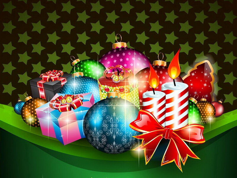 Christmas Ornaments and Gifts — Green, Festive, Winter