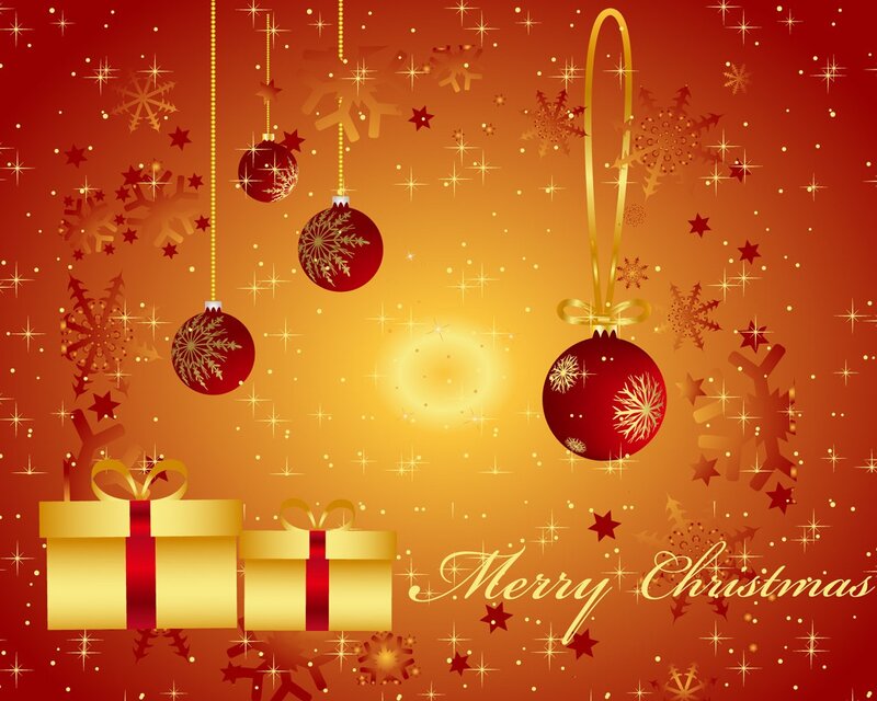 Christmas Ornaments and Gifts — Red, Festive, Winter, Illustration