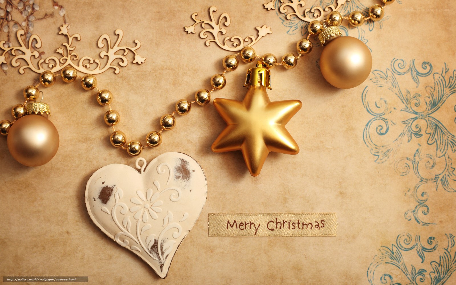 Christmas ornaments and heart