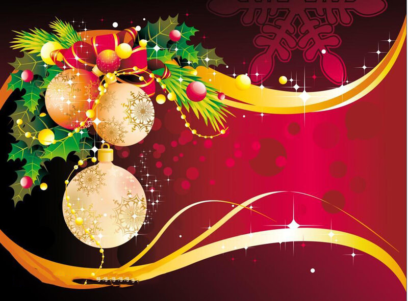 Christmas Ornaments and Holly — Red, Festive, Winter