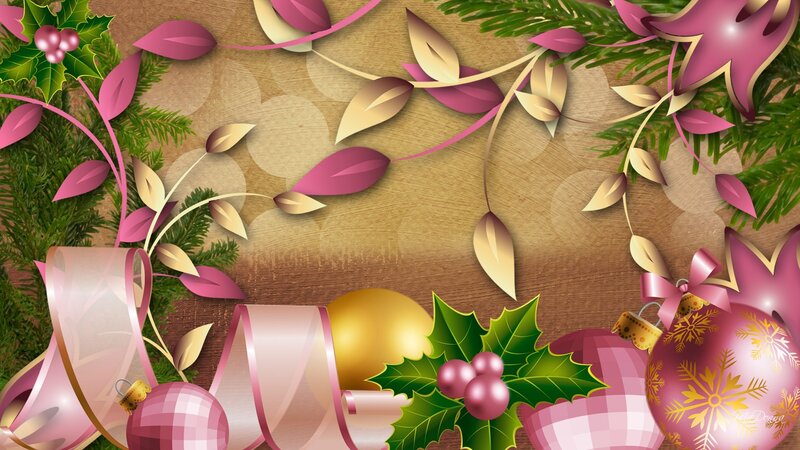 Christmas Ornaments and Holly