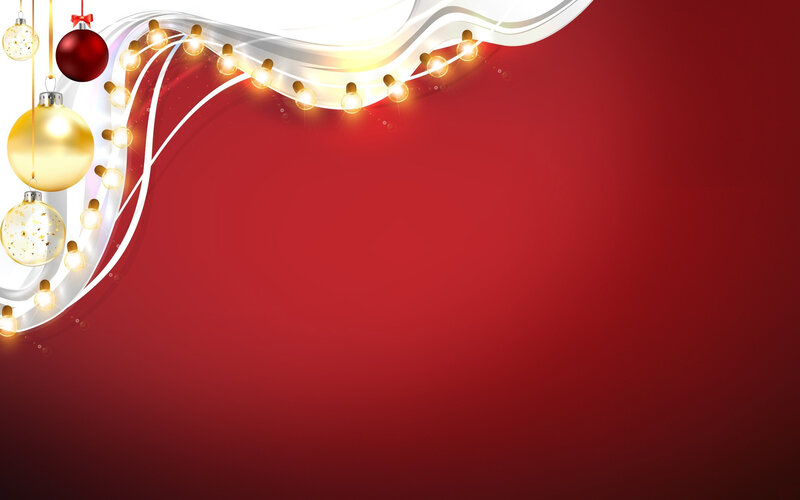 Christmas Ornaments and Lights — Red, Festive