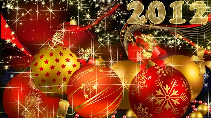 Christmas Ornaments and Lights — Red