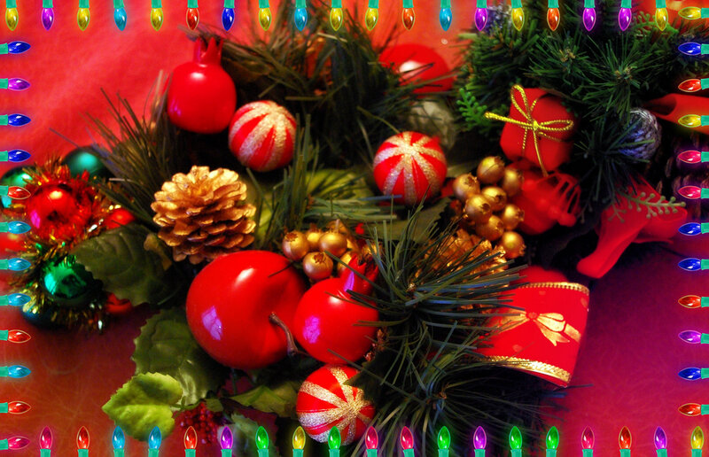 Christmas Ornaments and Pinecones