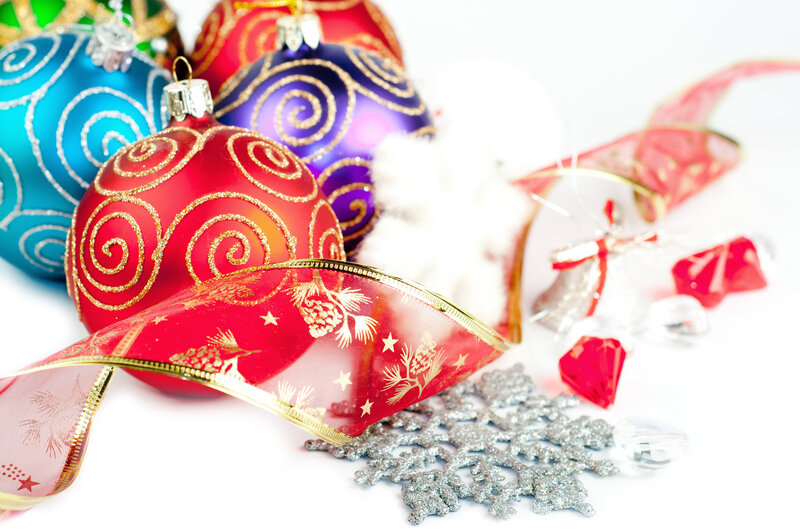 Christmas Ornaments and Ribbon