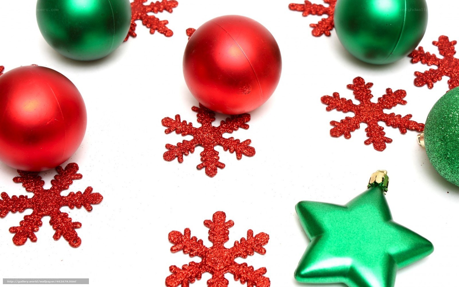Christmas ornaments and snowflakes