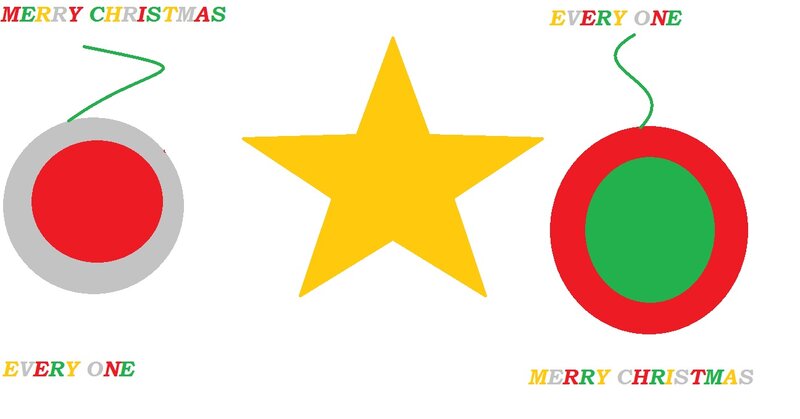 Christmas Ornaments and Star — Red