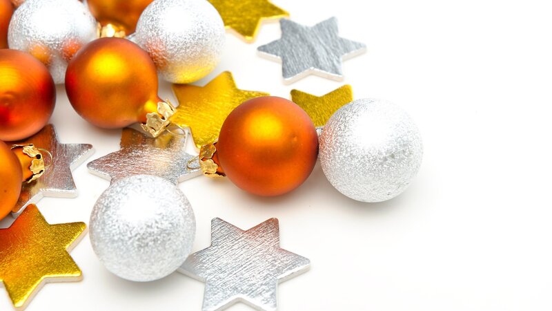 Christmas Ornaments and Stars — Gold