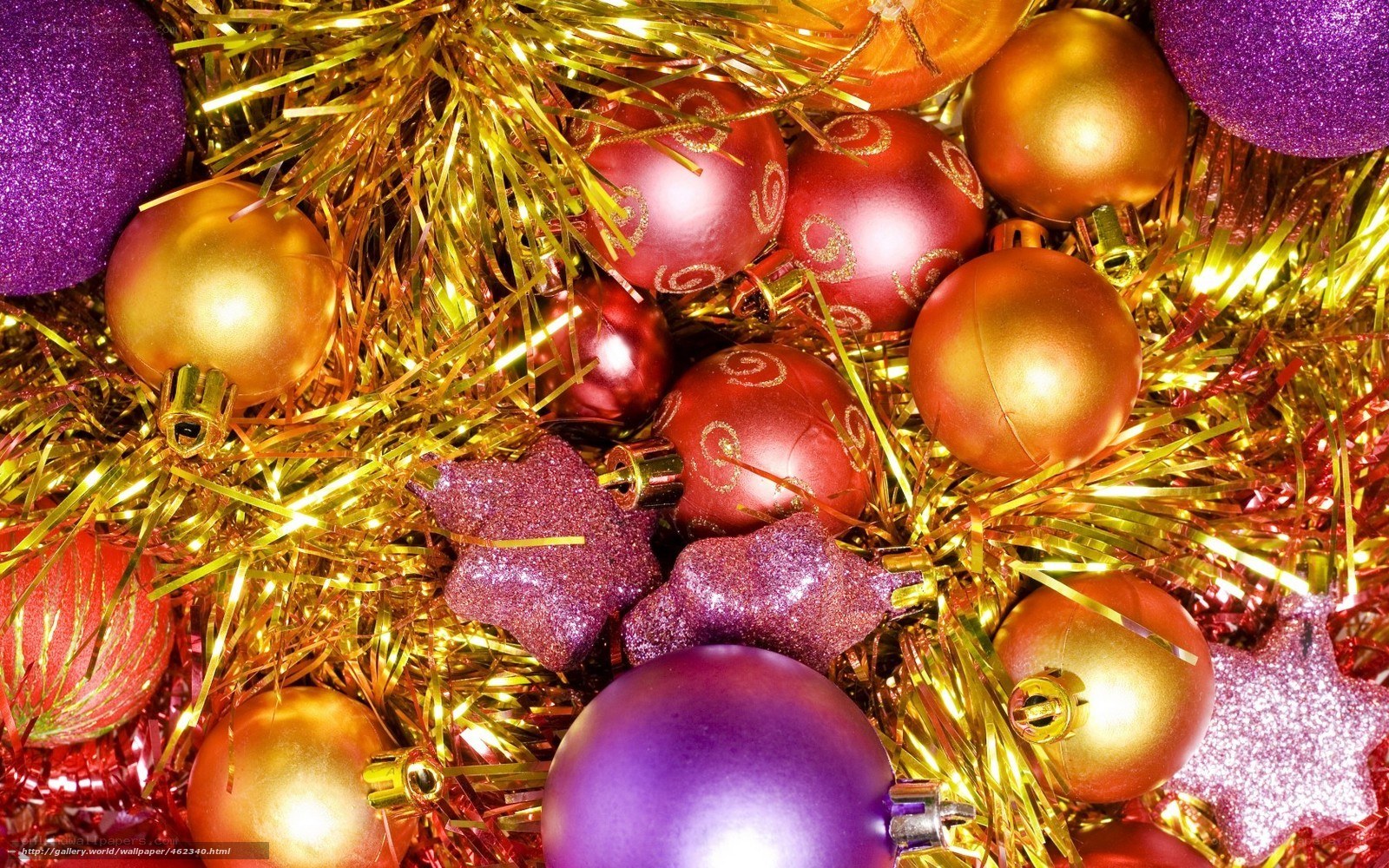 Christmas ornaments and tinsel