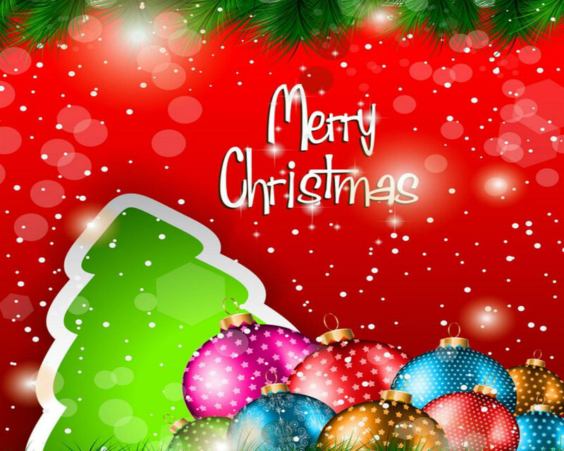 Christmas Ornaments and Tree — Red, Festive, Winter, Illustration
