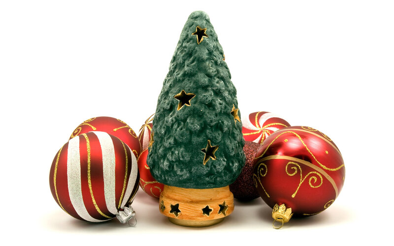 Christmas ornaments and tree