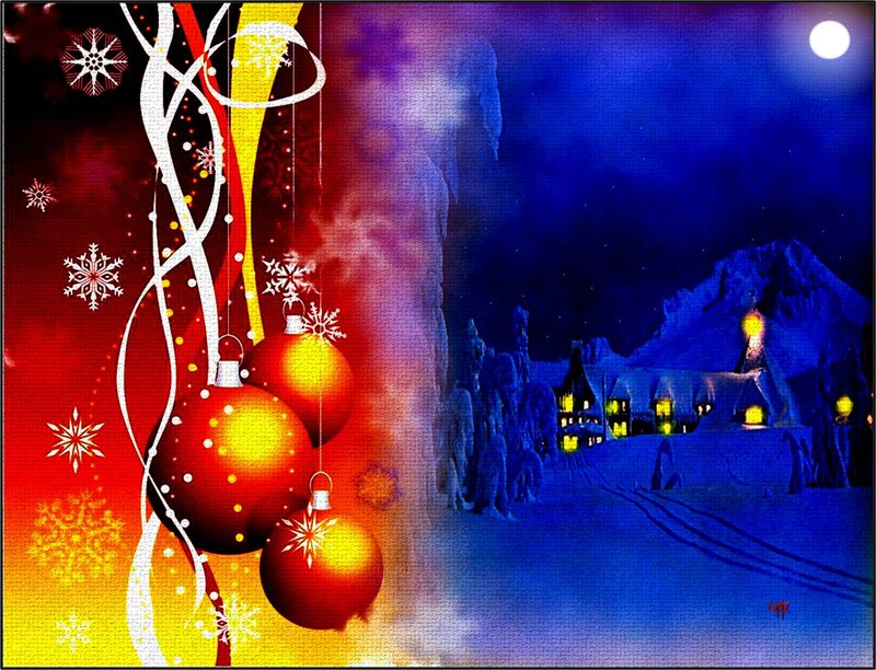 Christmas Ornaments and Village