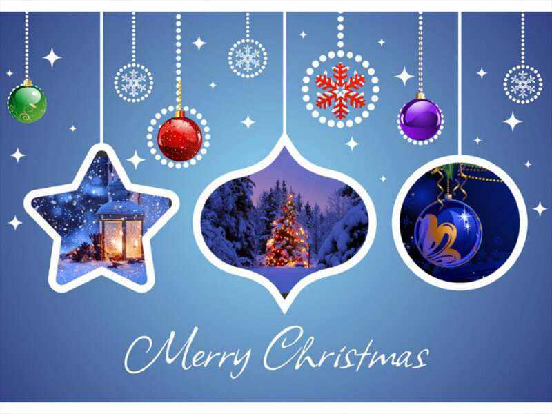 Christmas Ornaments — Blue, Festive, Night, Vector Art
