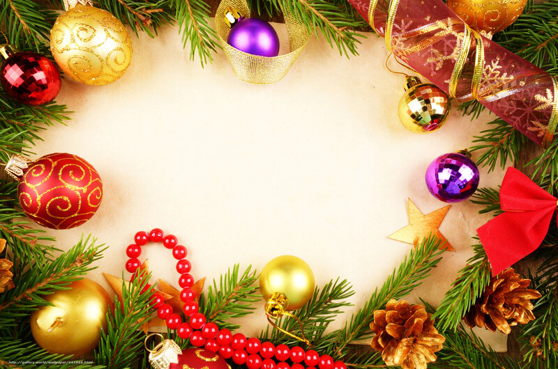 Christmas ornaments border