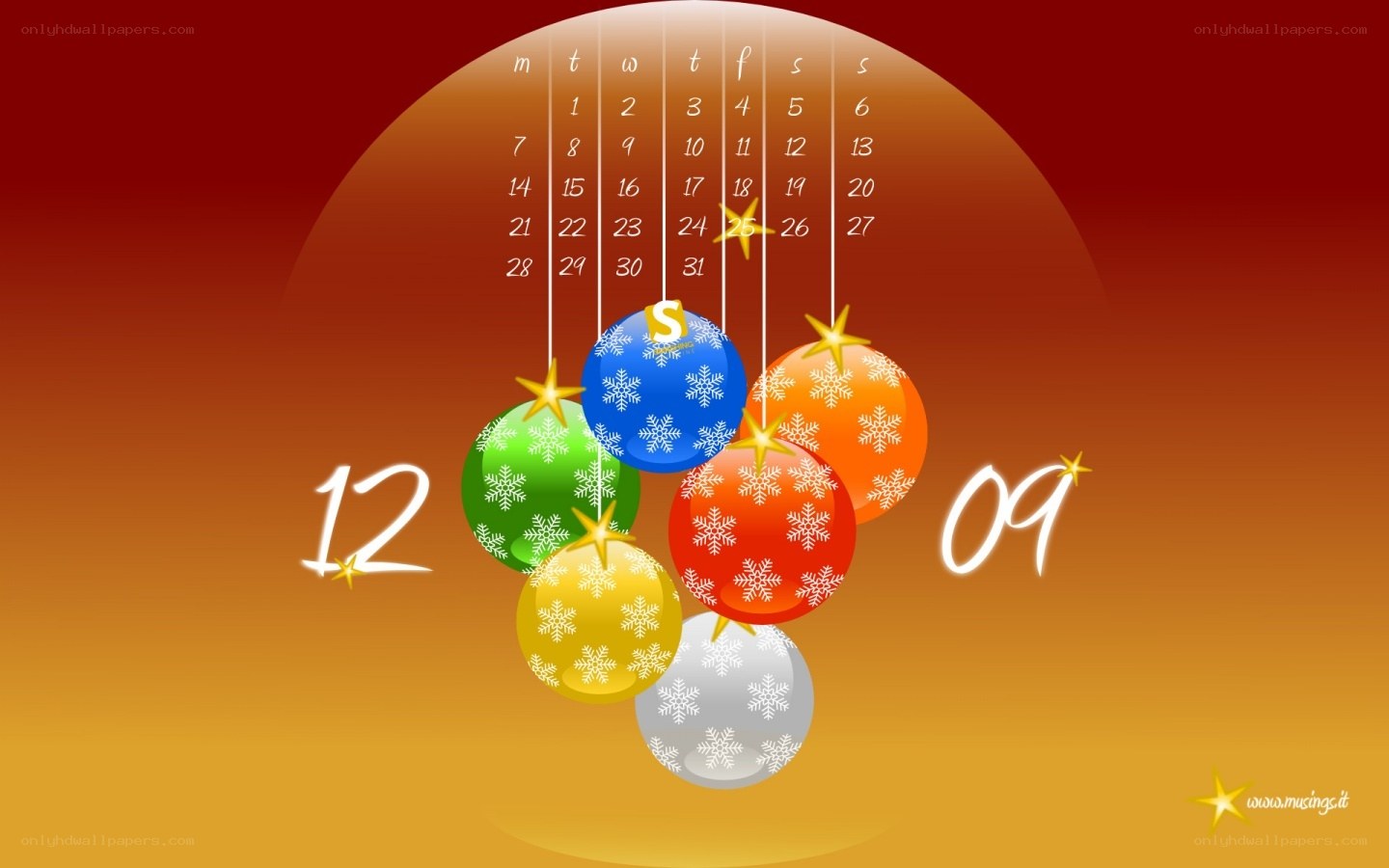 Christmas ornaments calendar