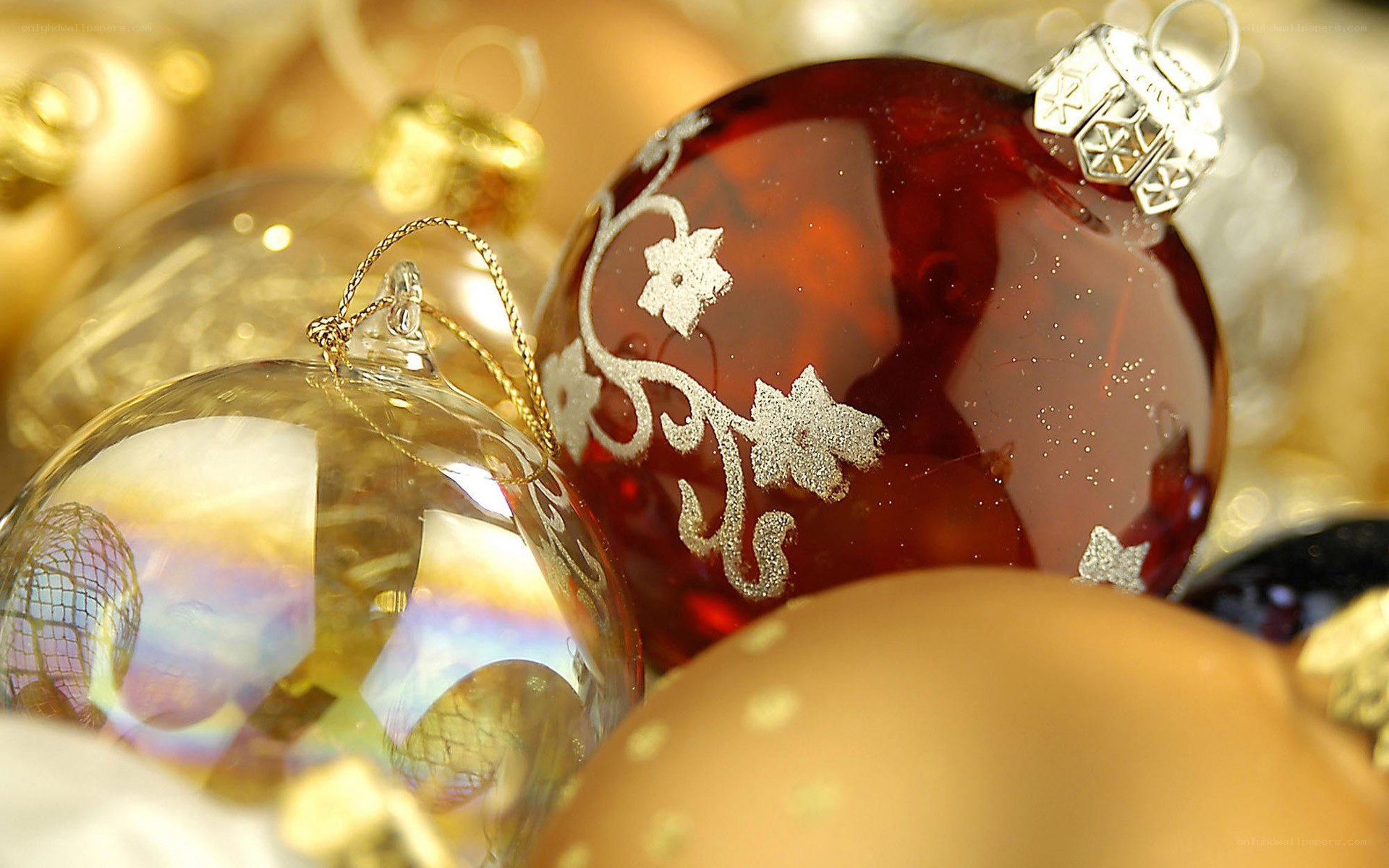 Christmas ornaments close-up