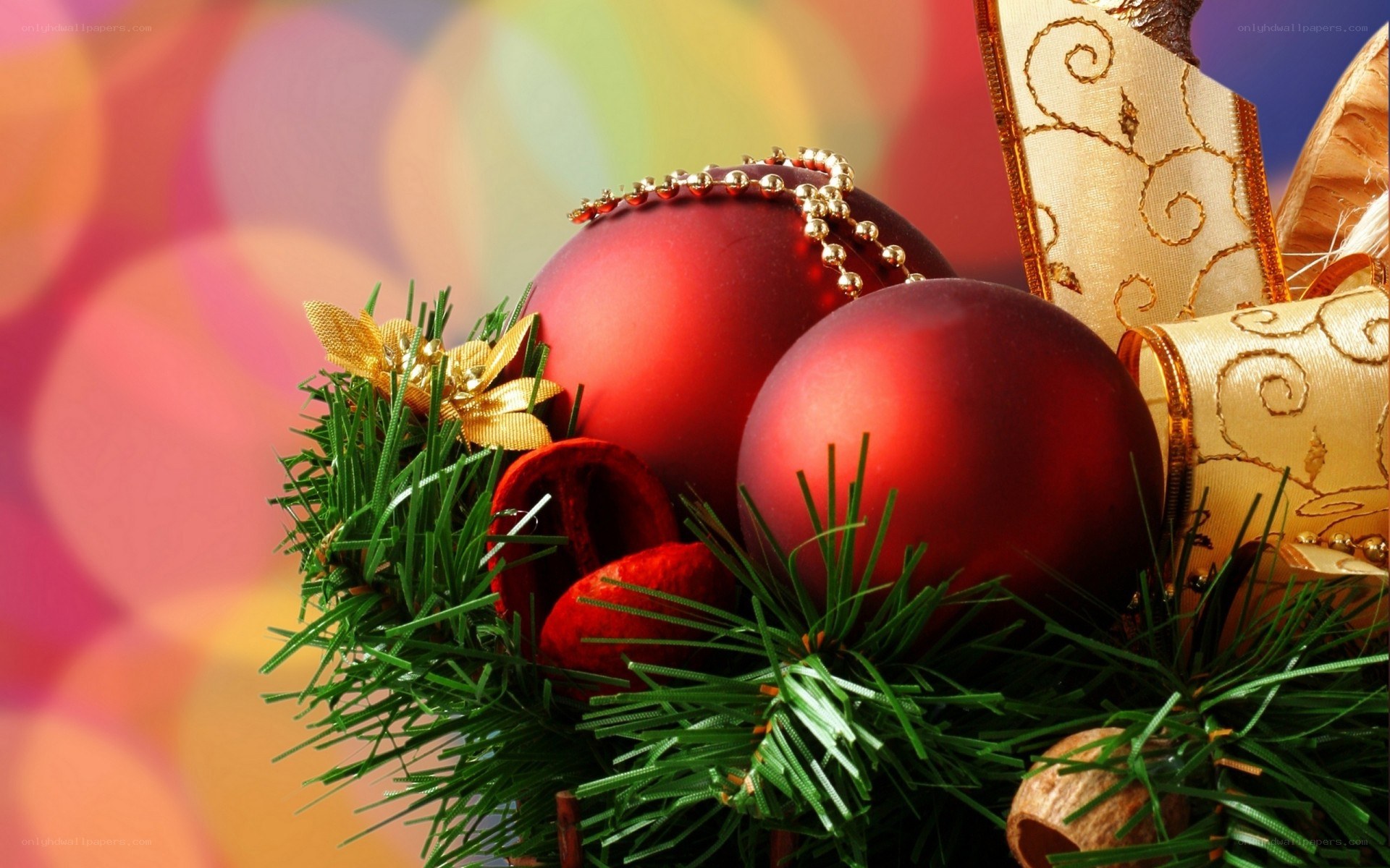 Christmas ornaments close-up