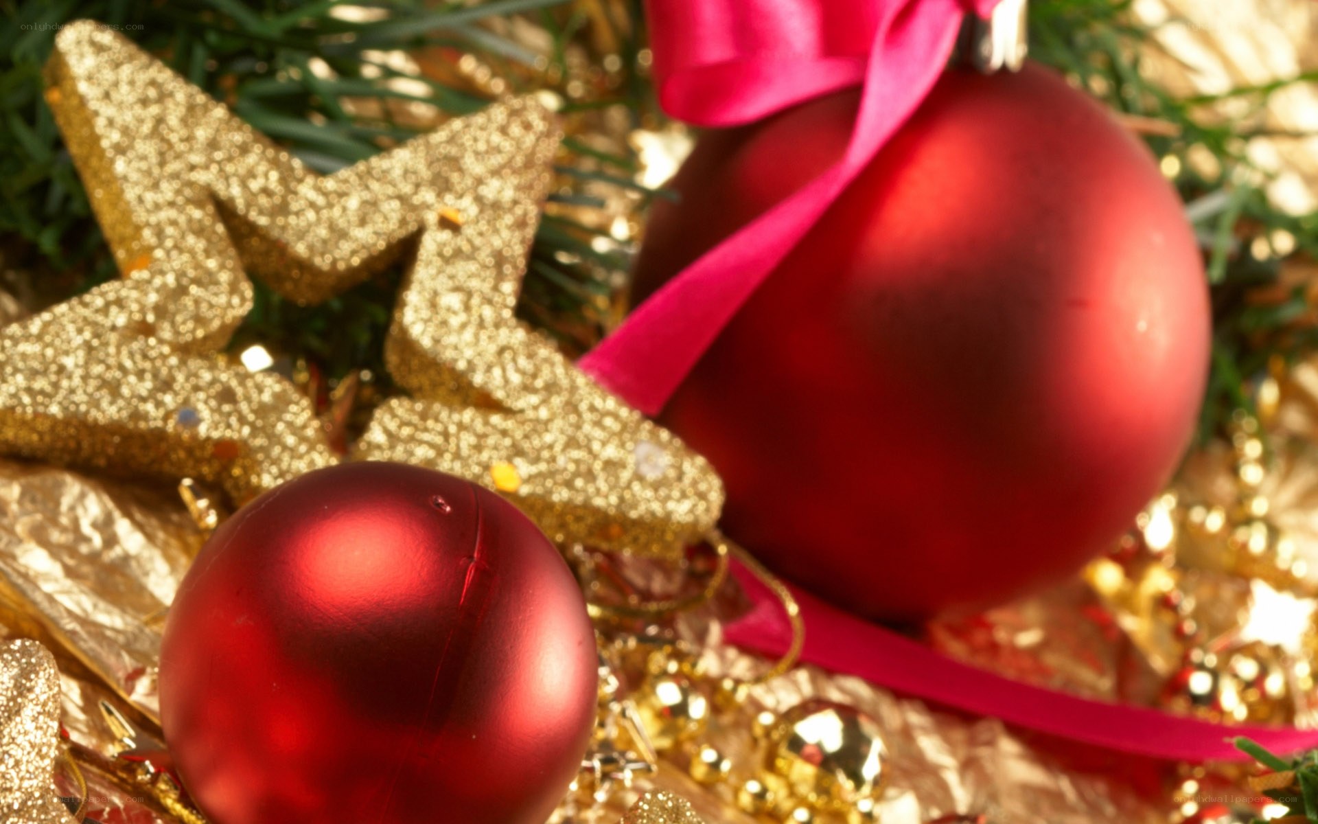 Christmas ornaments close-up