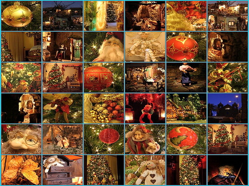 Christmas Ornaments Collage — Red