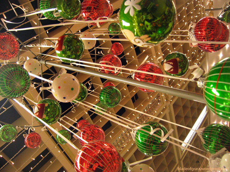 Christmas ornaments display