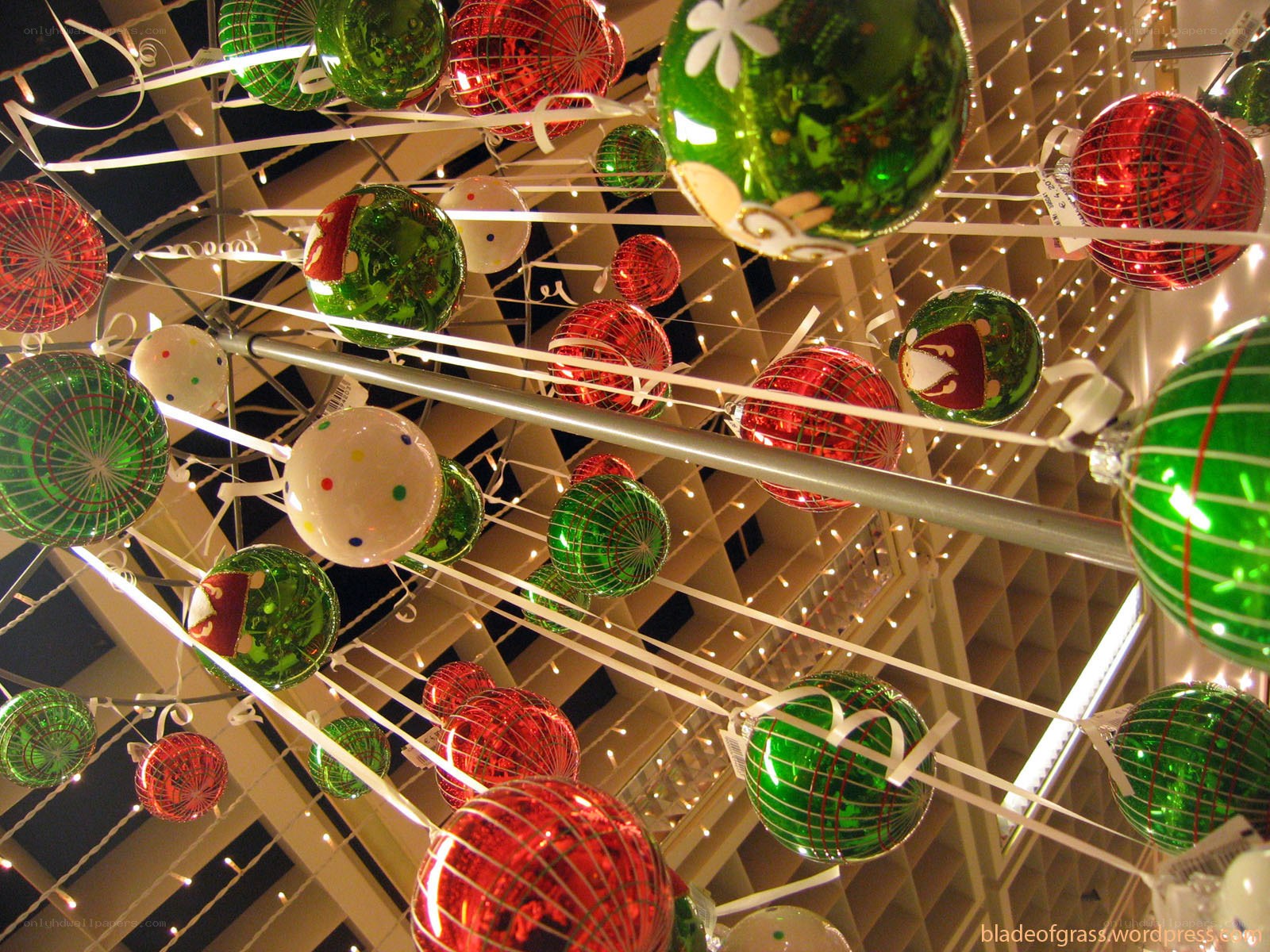 Christmas ornaments display
