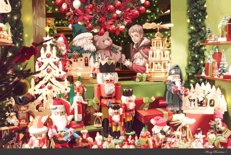 Christmas Ornaments Display — Red, Festive