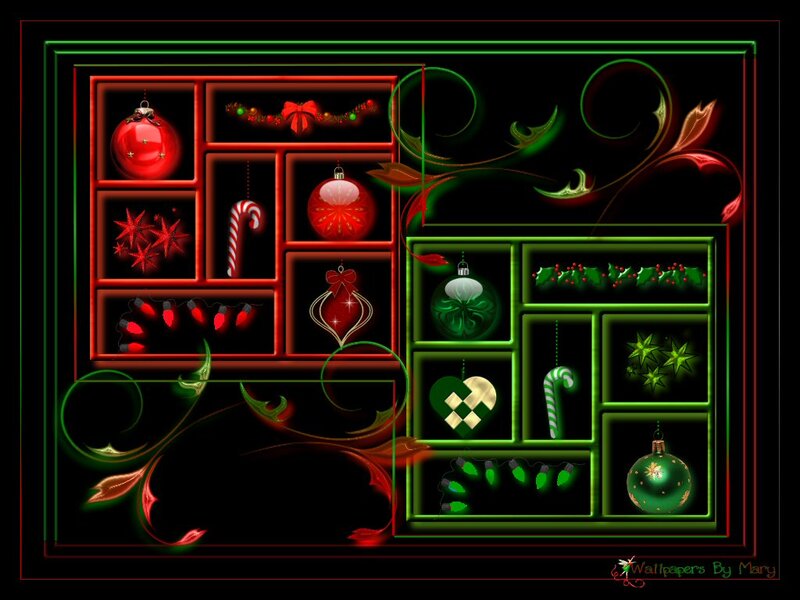 Christmas Ornaments Display — Red
