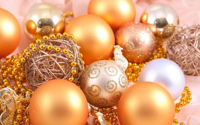 Christmas Ornaments — Gold, Festive