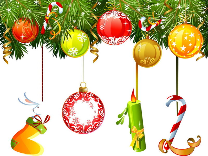 Christmas Ornaments — Green, Festive