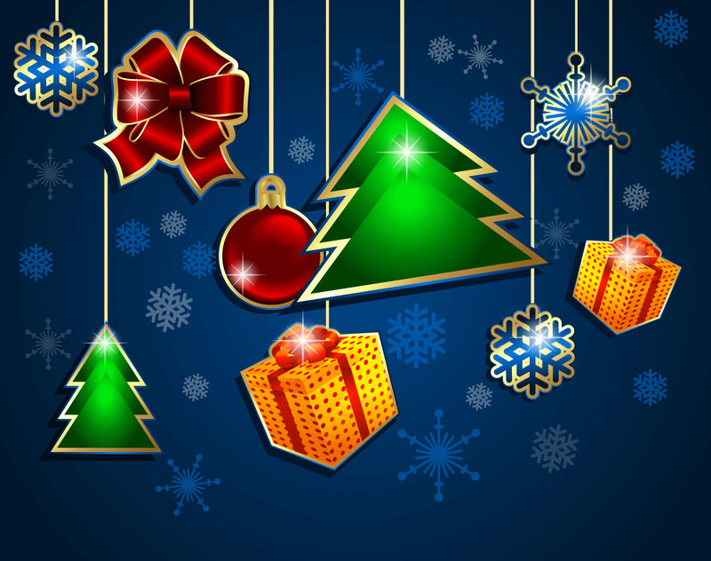 Christmas Ornaments Hanging — Blue