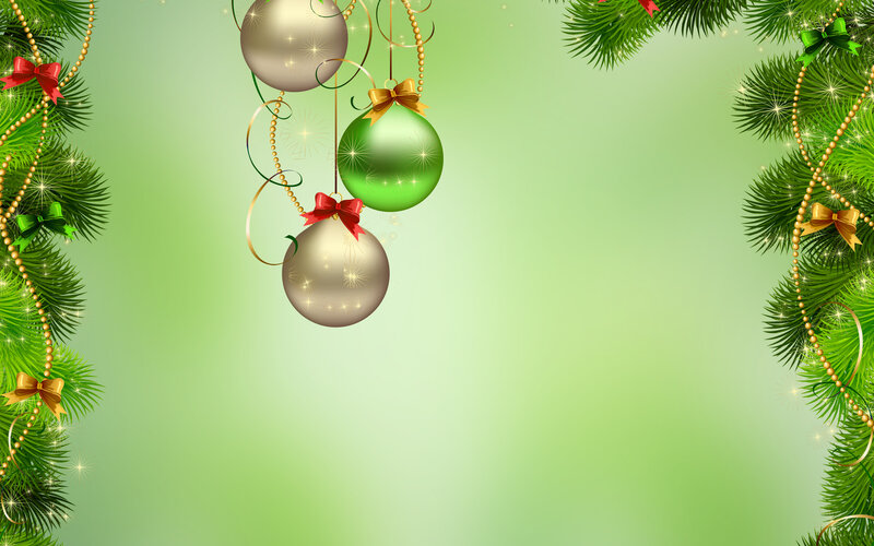 Christmas Ornaments Hanging — Green, Festive