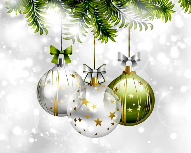 Christmas Ornaments Hanging — Green, Festive, Winter