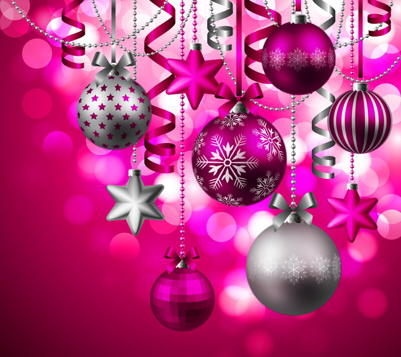Christmas Ornaments Hanging — Pink