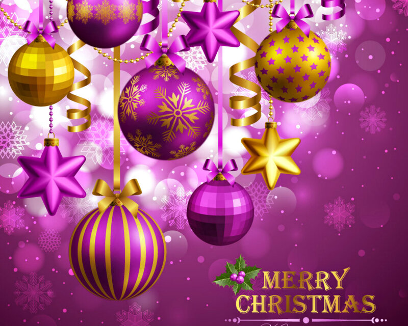 Christmas Ornaments Hanging — Purple