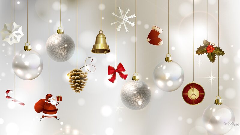 Christmas Ornaments Hanging — White