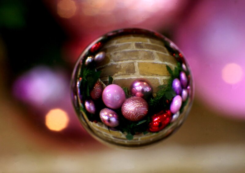 Christmas Ornaments in a Sphere — Pink
