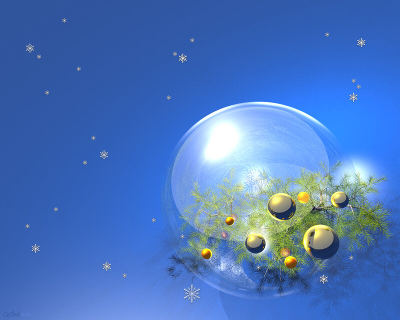 Christmas Ornaments in Bubble