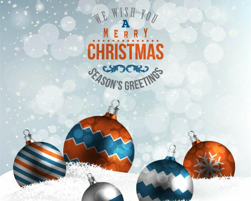 Christmas Ornaments in Snow — Blue, Festive, Winter