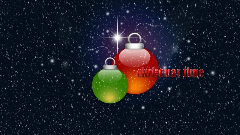 Christmas Ornaments in Snow — Red, Festive