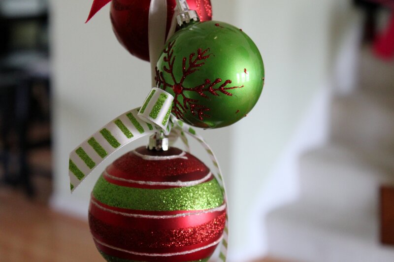 Christmas Ornaments on a Stand