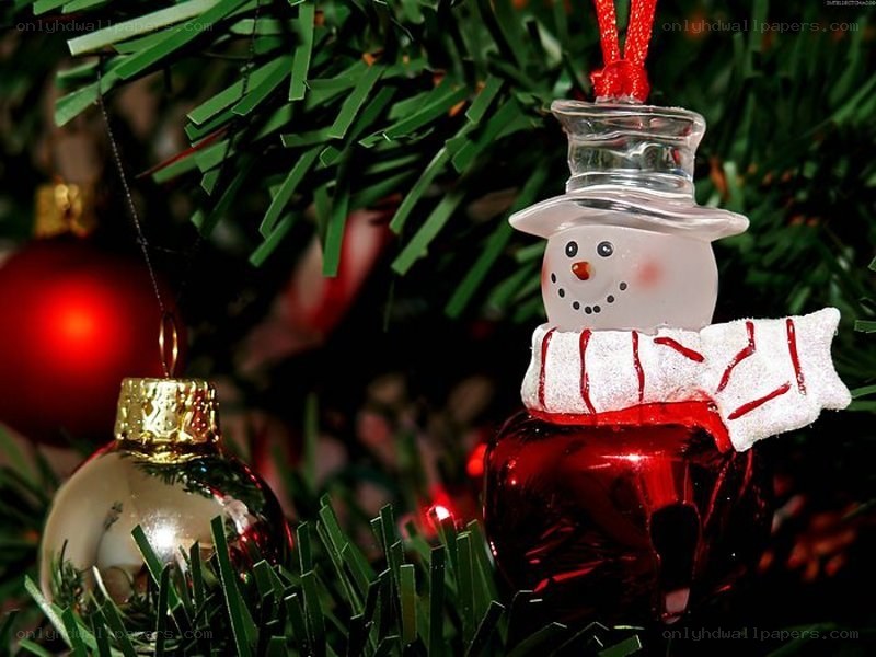 Christmas ornaments on a tree