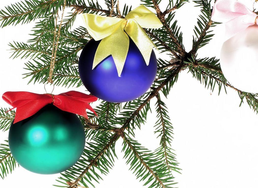 Christmas ornaments on a tree