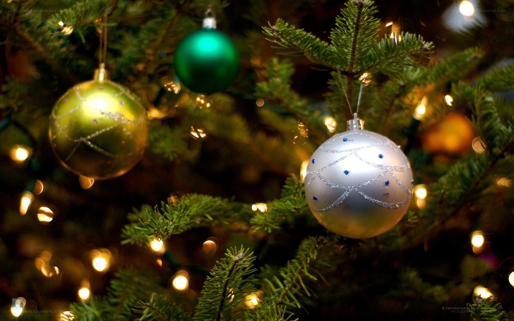 Christmas ornaments on a tree