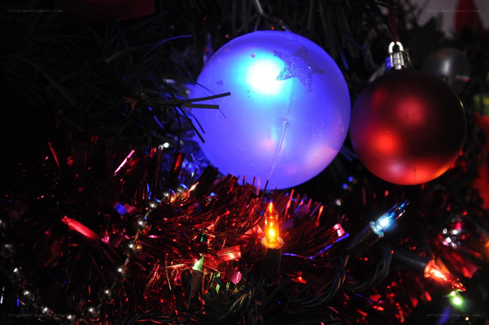 Christmas ornaments on a tree