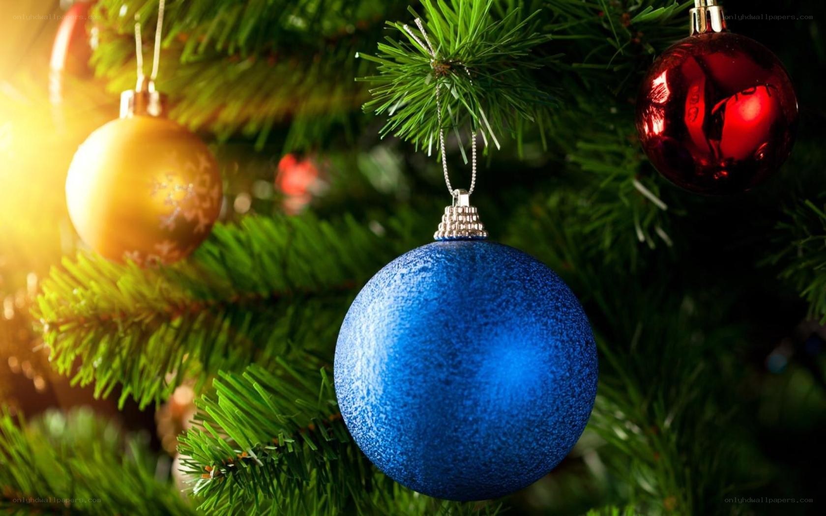 Christmas ornaments on a tree