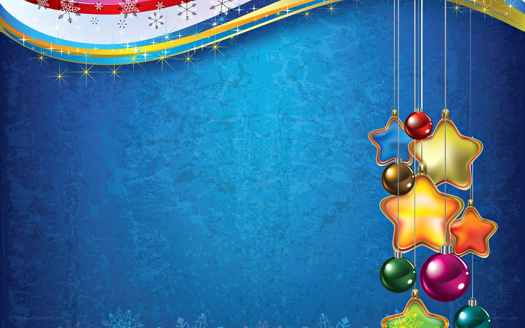 Christmas ornaments on blue background