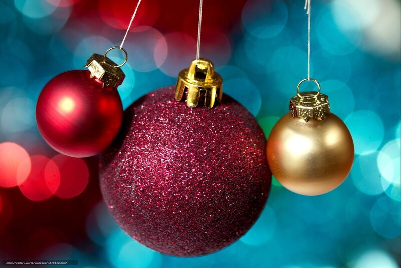 Christmas ornaments on bokeh background