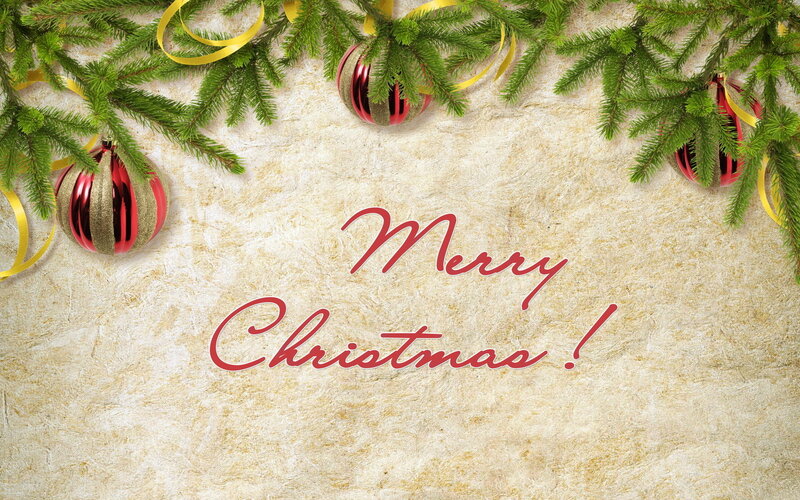 Christmas Ornaments on Branches — Red, Festive